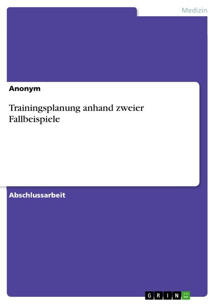 Produktbild: Trainingsplanung anhand zweier Fallbeispiele