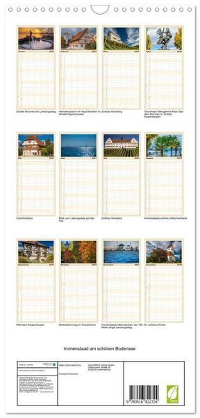 Produktbild: Familienplaner 2027 - Immenstaad am sch&ouml;nen Bodensee mit 5 Spalten (Wandkalender, 21 x 45 cm) CALVENDO