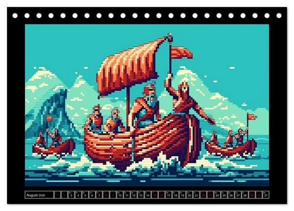 Produktbild: Pixel f&uuml;r Pixel bis Game over (Tischkalender 2026 DIN A5 quer), CALVENDO Monatskalender