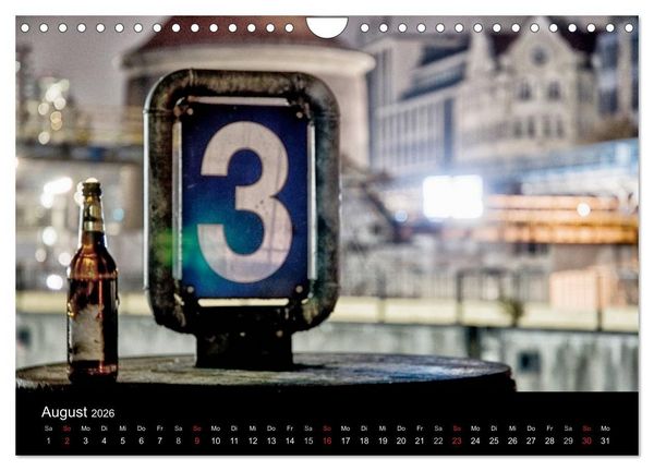 Produktbild: hamburg - night views (Wandkalender 2026 DIN A4 quer), CALVENDO Monatskalender