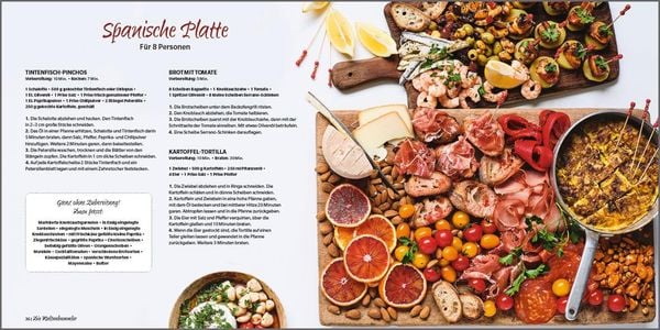 Produktbild: Partyrezepte f&uuml;r Bunte Platten - einfach, beeindruckend, k&ouml;stlich! Die besten Rezepte f&uuml;r Snacks, Vorspeisen, Charcuterie-Boards, Cheese Boards, Fingerfood, Sm&ouml;rgas u.v.m.
