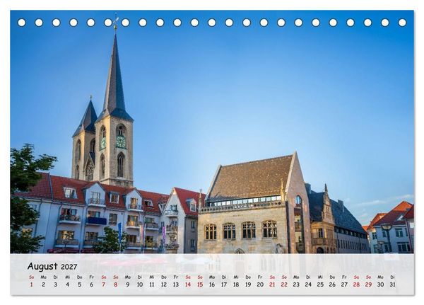 Produktbild: Halberstadt Altstadtarchitektur unweit des Harzes (Tischkalender 2027 DIN A5 quer), CALVENDO Monatskalender