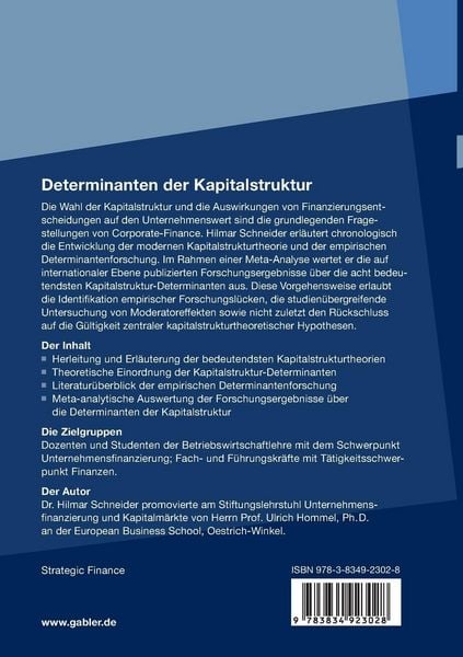 Produktbild: Determinanten der Kapitalstruktur