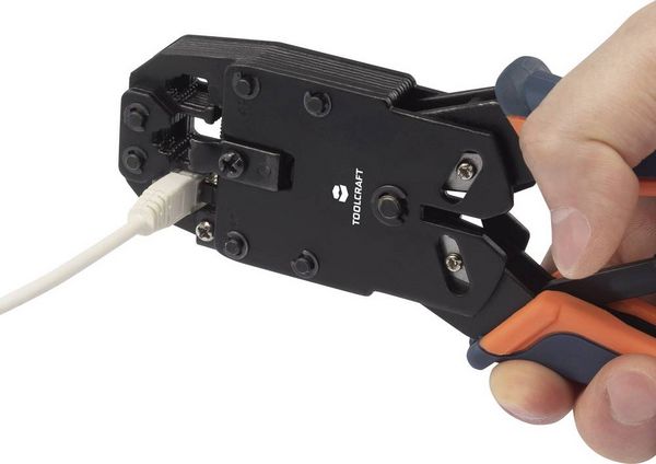 Produktbild: TOOLCRAFT TO-4988586 Crimpzange Modularstecker (Westernstecker) RJ10, RJ11, RJ12, RJ45