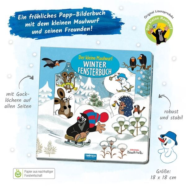 Produktbild: Tr&ouml;tsch Der kleine Maulwurf Winter-Fensterbuch