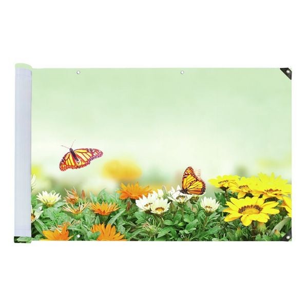 Produktbild: Balkon-Sichtschutz Mod. Schmetterling, 5 m, UV- und witterungsbest&auml;ndig