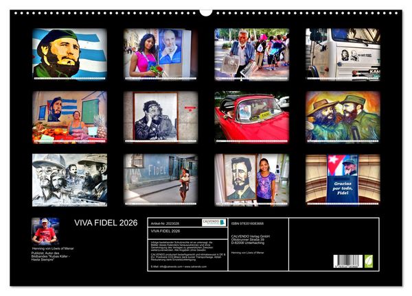 Produktbild: VIVA FIDEL 2026 (Wandkalender 2026 DIN A2 quer), CALVENDO Monatskalender