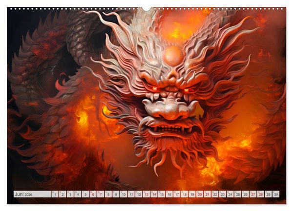 Produktbild: Jahr des Drachen - Im Stil des chinesischen Tierkreiszeichens (Wandkalender 2026 DIN A2 quer), CALVENDO Monatskalender