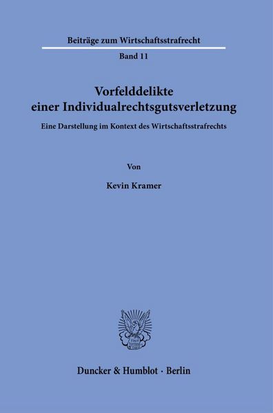 Produktbild: Vorfelddelikte einer Individualrechtsgutsverletzung