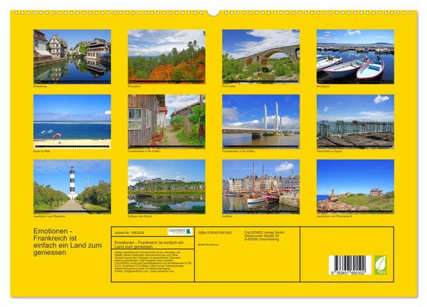 Produktbild: Emotionen - Frankreich ist einfach ein Land zum geniessen (hochwertiger Premium Wandkalender 2026 DIN A2 quer), Kunstdruck in Hochglanz
