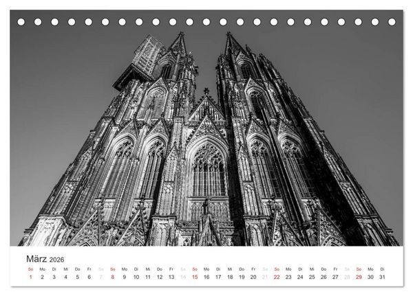 Produktbild: K&ouml;ln - monochrome Ansichten (Tischkalender 2026 DIN A5 quer), CALVENDO Monatskalender