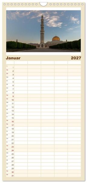 Produktbild: Familienplaner 2027 - Faszinierender Oman mit 5 Spalten (Wandkalender, 21 x 45 cm) CALVENDO