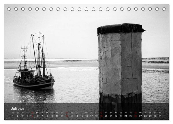 Produktbild: Wangerooge Noir (Tischkalender 2026 DIN A5 quer), CALVENDO Monatskalender
