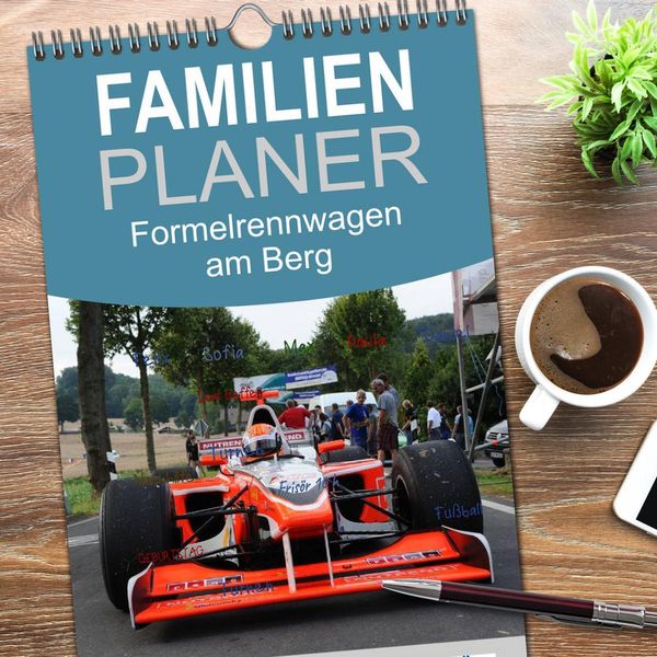 Produktbild: Familienplaner 2026 - Formelrennwagen am Berg mit 5 Spalten (Wandkalender, 21 x 45 cm) CALVENDO
