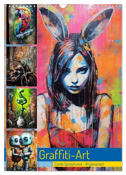 Produktbild: Graffiti Art (Wandkalender 2026 DIN A3 hoch), CALVENDO Monatskalender