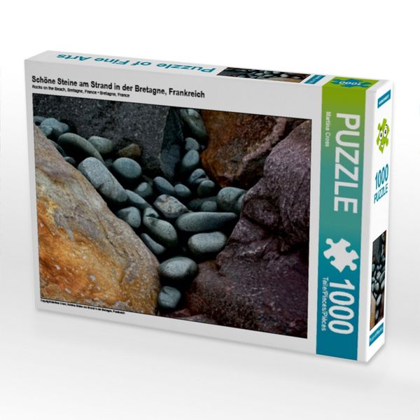 CALVENDO Puzzle Schöne Steine am Strand in der Bretagne, Frankreich | 1000 Teile Lege-Größe 64x48cm Foto-Puzzle für glückliche Stunden