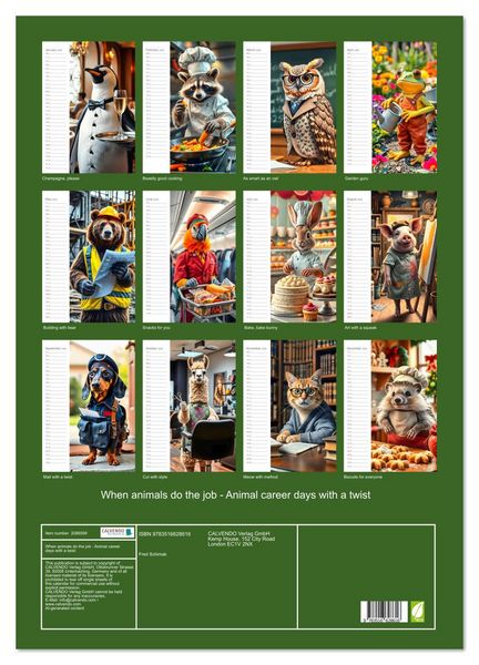 Produktbild: When animals do the job - Animal career days with a twist (Wall Calendar 2026 DIN A2 portrait), CALVENDO 12 Month Wall Calendar