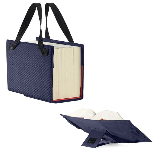 Produktbild: LexSKIN Einband in Gr. XL (Habersack) in Marine-Blau mit ausklappbarer Buchst&uuml;tze