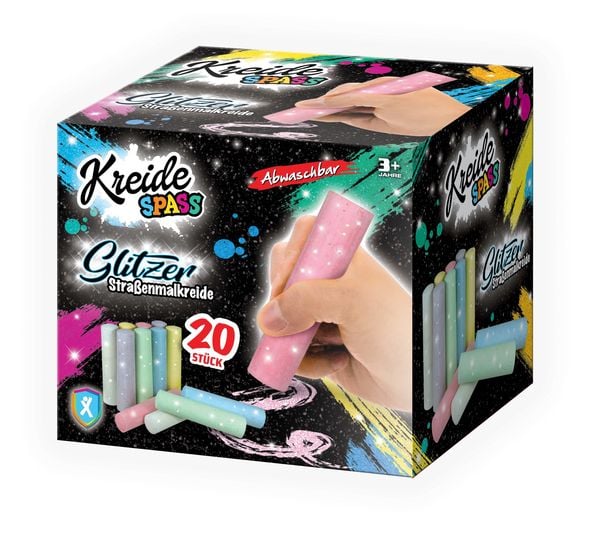 Produktbild: Glitzer Stra&szlig;enmalkreide, 20 St&uuml;ck