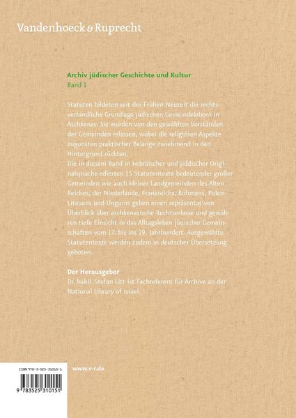 Produktbild: J&uuml;dische Gemeindestatuten aus dem aschkenasischen Kulturraum 1650&ndash;1850