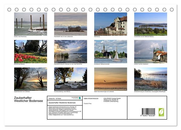 Produktbild: Zauberhafter Westlicher Bodensee (Tischkalender 2026 DIN A5 quer), CALVENDO Monatskalender