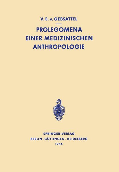 Produktbild: Prolegomena Einer Medizinischen Anthropologie