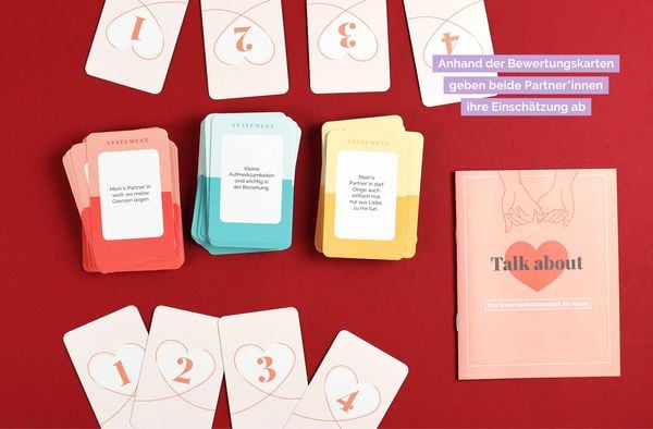 Produktbild: Kartenspiel: Talk about &ndash; Das Kommunikationsspiel f&uuml;r Paare