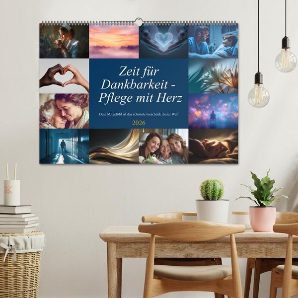 Produktbild: Zeit f&uuml;r Dankbarkeit - Pflege mit Herz (Wandkalender 2026 DIN A2 quer), CALVENDO Monatskalender