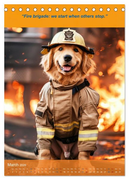 Produktbild: The beastly funny firefighters (Desk Calendar 2026 DIN A5 portrait), CALVENDO 12 Month DeskCalendar