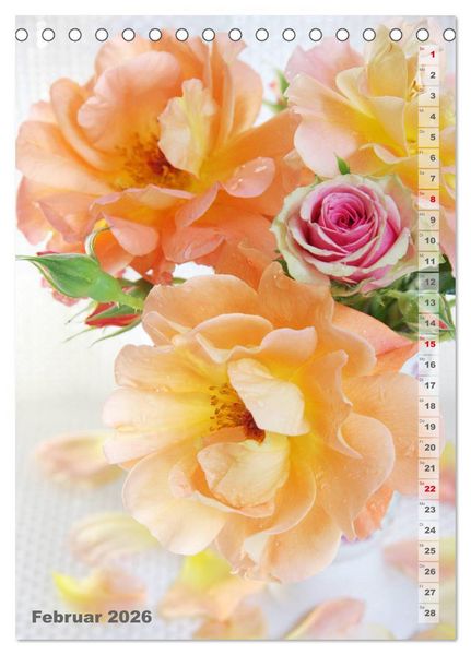 Produktbild: Sch&ouml;nste Rosen (Tischkalender 2026 DIN A5 hoch), CALVENDO Monatskalender