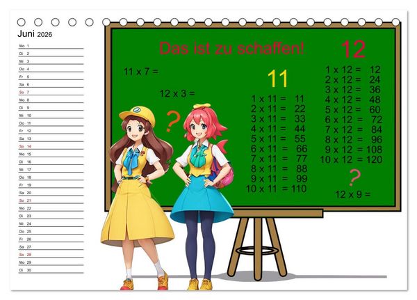 Produktbild: Mathematik f&uuml;r Grundsch&uuml;ler (Tischkalender 2026 DIN A5 quer), CALVENDO Monatskalender