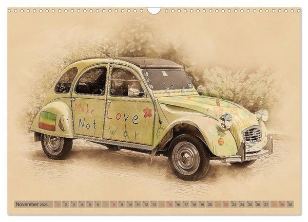 Produktbild: Die Ente, Deux Chevaux, 2CV (Wandkalender 2026 DIN A3 quer), CALVENDO Monatskalender