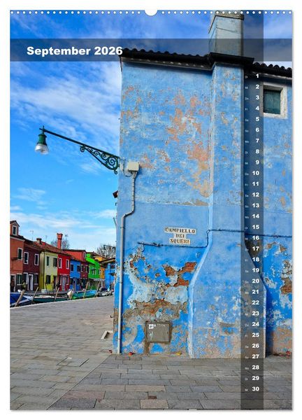 Produktbild: L'isola di Burano - Ein Spaziergang &uuml;ber die farbenfrohe Insel (Wandkalender 2026 DIN A2 hoch), CALVENDO Monatskalender
