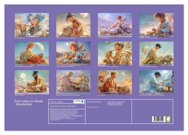 Produktbild: Eine Liebe zur Musik - Musikanten (Wandkalender 2026 DIN A2 quer), CALVENDO Monatskalender