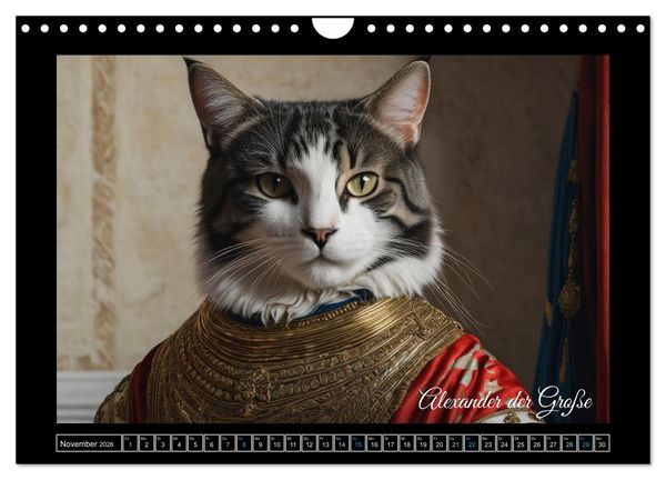 Produktbild: Katzen der Ber&uuml;hmtheiten - Ein Jahr voller ikonischer Schnurrhaare (Wandkalender 2026 DIN A4 quer), CALVENDO Monatskalender