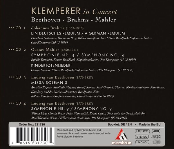 Produktbild: Klemperer in Concert