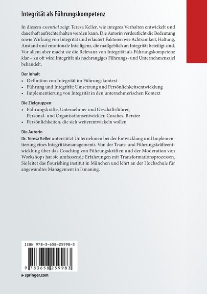 Produktbild: Integrit&auml;t als F&uuml;hrungskompetenz