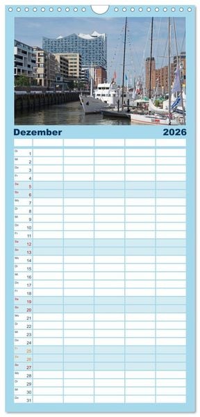 Produktbild: Familienplaner 2026 - Hamburg - Perle an der Elbe mit 5 Spalten (Wandkalender, 21 x 45 cm) CALVENDO