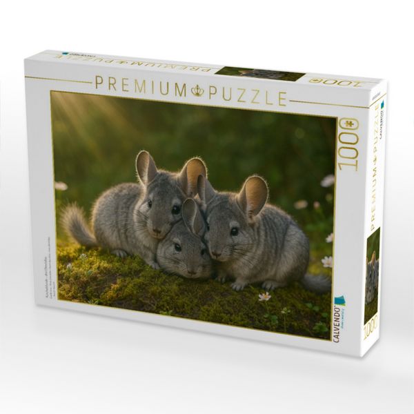 Produktbild: CALVENDO Puzzle Kuschelstunde - drei Chinchillas | 1000 Teile Lege-Gr&ouml;&szlig;e 64x48cm Foto-Puzzle f&uuml;r gl&uuml;ckliche Stunden