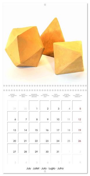 Produktbild: The Platonic Bodies modelled in clay (Wall Calendar 2026 12 &times; 12 Inch) CALVENDO 12 Month Wall Calendar
