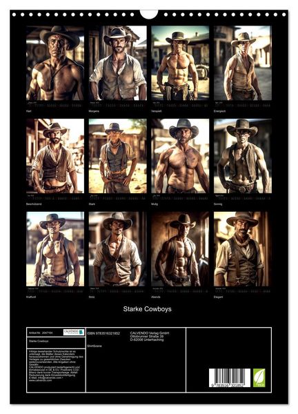 Produktbild: Starke Cowboys (Wandkalender 2026 DIN A3 hoch), CALVENDO Monatskalender