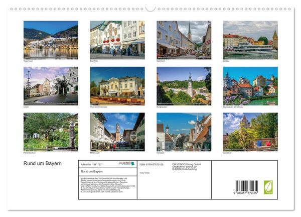 Produktbild: Rund um Bayern (hochwertiger Premium Wandkalender 2026 DIN A2 quer), Kunstdruck in Hochglanz