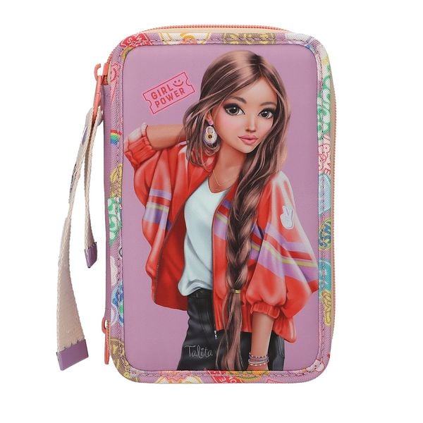 Produktbild: TOPModel 3 Fach Federtasche mit Anh&auml;nger GIRL POWER