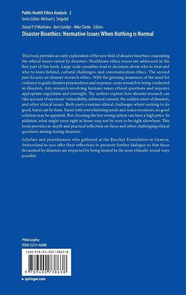 Produktbild: Disaster Bioethics: Normative Issues When Nothing is Normal