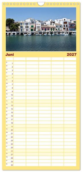 Produktbild: Familienplaner 2027 - Mallorca - Momente einer Reise mit 5 Spalten (Wandkalender, 21 x 45 cm) CALVENDO