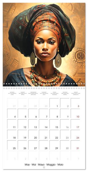 Produktbild: L'art de la beaut&eacute; africaine (Calendrier mural carr&eacute; 2026 30x30 cm) Calendrier double avec une page pour vos prises de notes