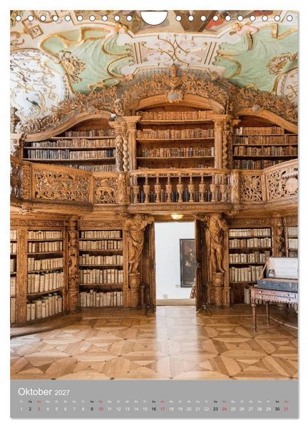 Produktbild: Waldsassen Stiftsbibliothek (Wandkalender 2027 DIN A4 hoch), CALVENDO Monatskalender