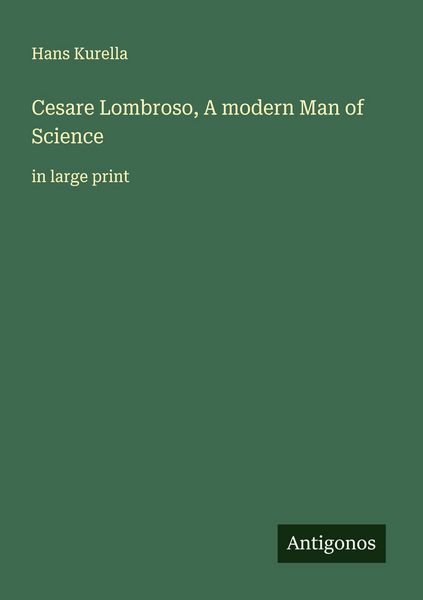 Produktbild: Cesare Lombroso, A modern Man of Science