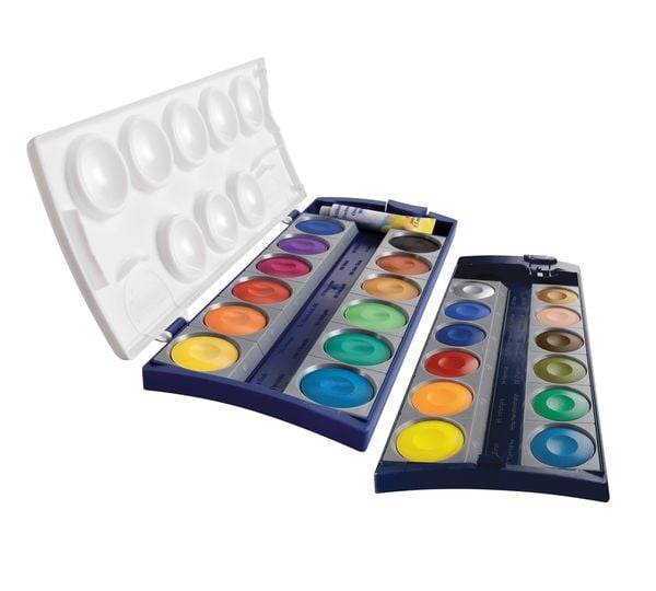 Produktbild: Pelikan Deckfarbkasten K24, 24 Farben und 1 Tube Deckwei&szlig;