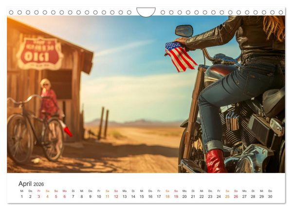 Produktbild: Frauen Power Motorrad (Wandkalender 2026 DIN A4 quer), CALVENDO Monatskalender